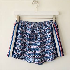 [Anthro] Mixed Print Side-Stripe Lined Shorts
